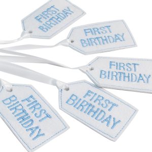 First Birthday Felt Gift Tag Blue by Kate Finn Australia