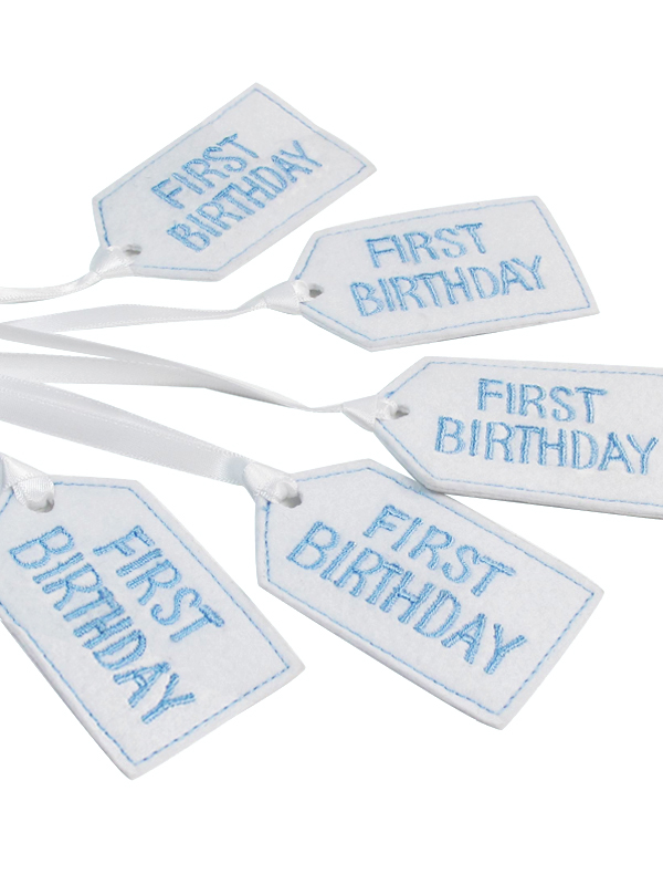 First Birthday Felt Gift Tag Blue by Kate Finn Australia