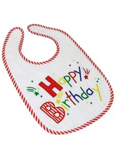 Happy Birthday Bib Red by Kate Finn Australia