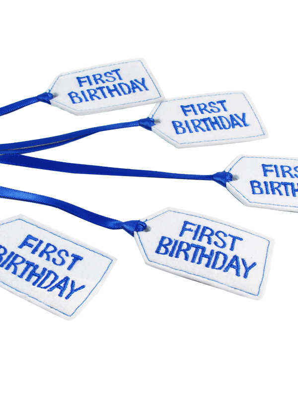 First Birthday Felt Gift Tag Royal by Kate Finn Australia