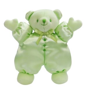 Apple Satin Puff Bear Baby Toy