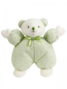 Green Swirls Puff Bear Baby Toy