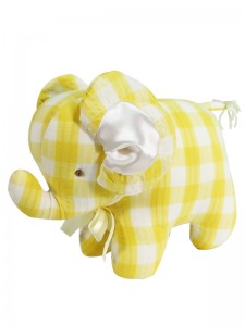 Lemon Check Elephant Baby Toy by Kate Finn Australia