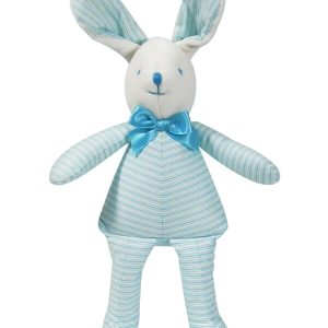 Aqua Ticking Bunny Squeaker Baby Toy by Kate Finn Australia