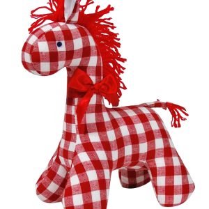 Red Check Horse Baby Toy by Kate Finn Australia