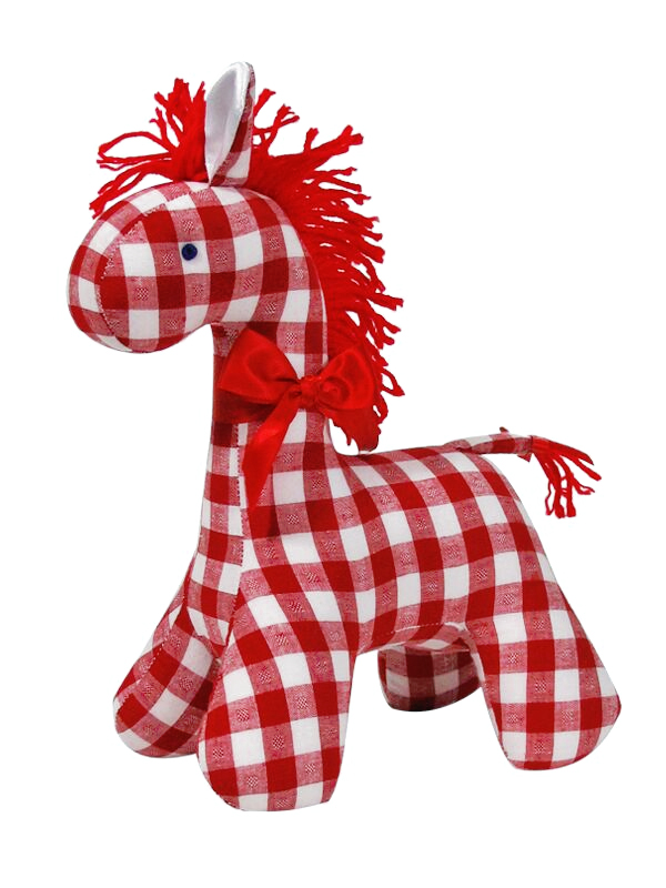 Red Check Horse Baby Toy by Kate Finn Australia
