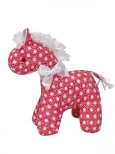 Red Sun Tiles Mini Horse Baby Toy by Kate Finn Australia