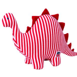 Red Stripe Dinosaur Baby Toy Designed by Kate Finn Australia