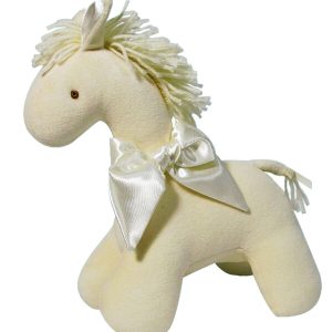 Cream Velvet Horse Baby Toy by Kate Finn Australia