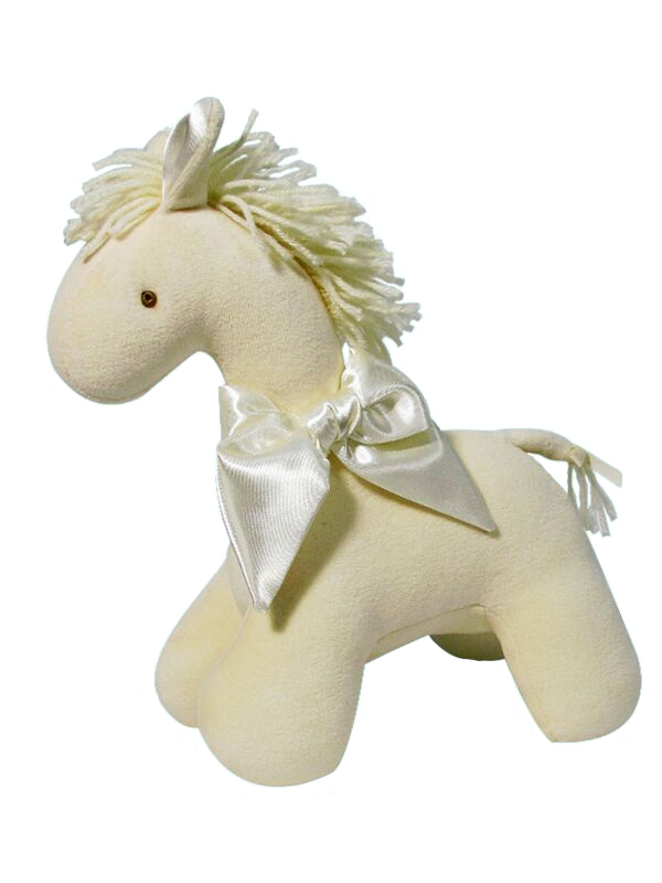 Cream Velvet Horse Baby Toy by Kate Finn Australia