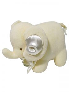 Cream Velvet Elephant Baby Toy by Kate Finn Australia