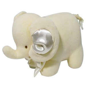 Cream Velvet Elephant Baby Toy by Kate Finn Australia