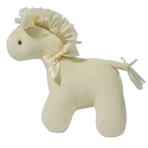 Cream Velvet Mini Horse Baby Toy by Kate Finn Australia