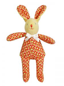 Watermelon Pips Bunny Squeaker Baby Toy by Kate Finn Australia