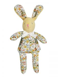 Yellow Daisy Bunny Squeaker Baby Toy by Kate Finn Australia
