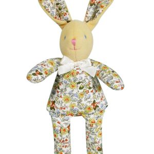 Yellow Daisy Bunny Squeaker Baby Toy by Kate Finn Australia