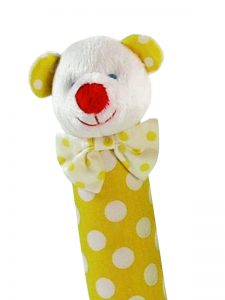 Yellow Polka Dot Bear Squeaker by Kate Finn Australia