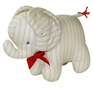 Green Red Ticking Elephant Baby Toy by Kate Finn Australia