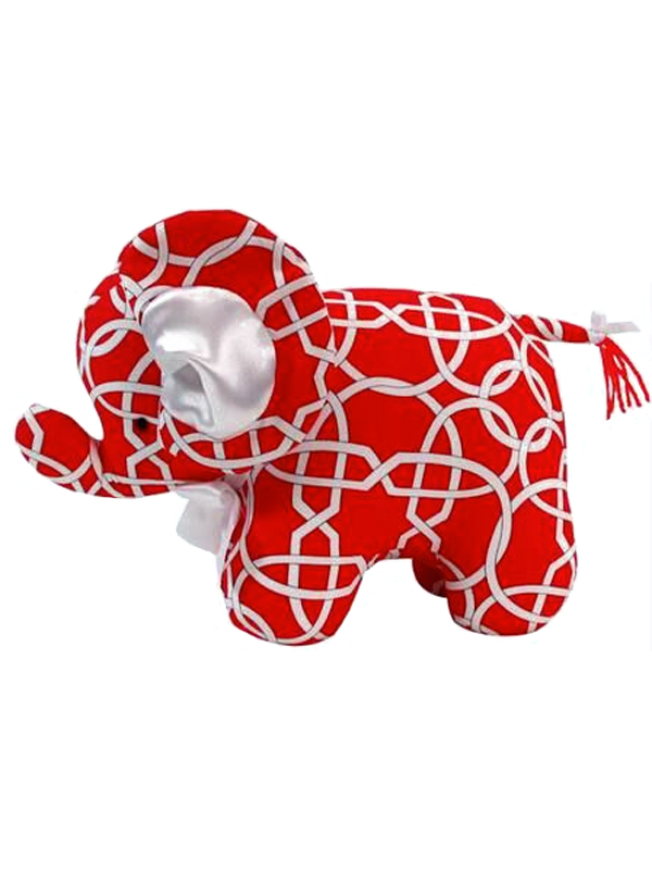 Red Wicker Elephant Baby Toy by Kate Finn Australia