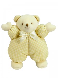 Caramel Check Puff Bear Baby Toy