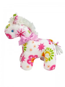 Pink Snowflake Mini Horse Baby Toy by Kate Finn Australia