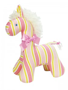 Peach Stripe Horse Baby Toy by Kate Finn Australia