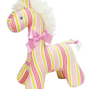 Peach Stripe Horse Baby Toy by Kate Finn Australia