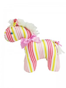 Peach Stripe Mini Horse Baby Toy by Kate Finn Australia