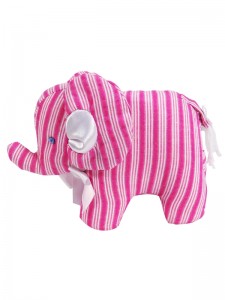 Fuchsia Ticking Mini Elephant Baby Toy By Kate Finn Australia