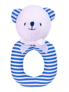 Royal Stripe Bear Ring Rattle by Kate Finn Australia