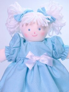 Mini Dottie 21cm Rag Doll Aqua by Kate Finn Australia