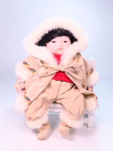 Eskimo Child 35cm Porcelain Doll by Pauline Bjonness-Jacobsen