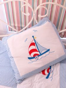 Sailboat Pillow Desgned and Sold by Kate Finn