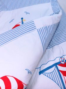 Sailboat Single Bed Quilt Detail by Kate Finn