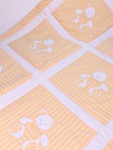 Yellow Bear Cot Quilt Designed by Kate Finn Australia