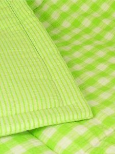 Lime Check Cot Quilt Designed by Kate Finn