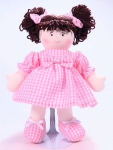 Sweetie 28cm Rag Doll Brunette Designed and Sold by Kate Finn Australia