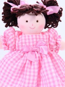 Mini Pen 21cm Rag Doll Brunette Sold by Kate Finn Australia